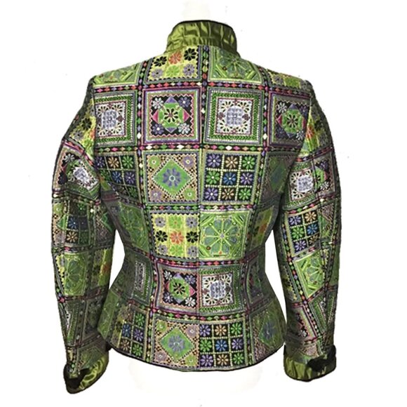 S.T.I.F.F Germany Multicolor Tapestry Silk & Velvet Jacket - Picture 4 of 16
